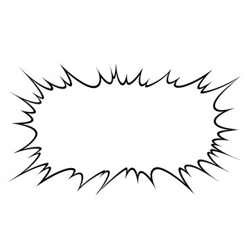 Hand drawn black blank explosion style comic speech bubble on solid white background ready for custom dialogue announcement or comic text content