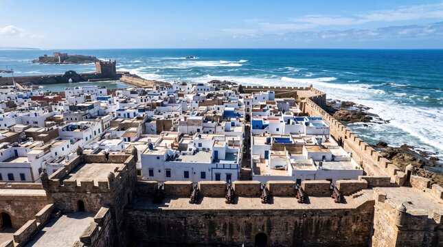 Morocco Essaouira Medina and Skala Historic Coastal Cityscape