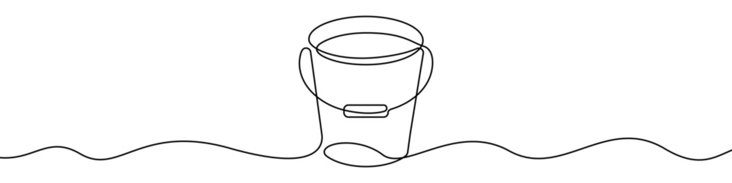 Bucket line icon for cleaning or gardening tasks