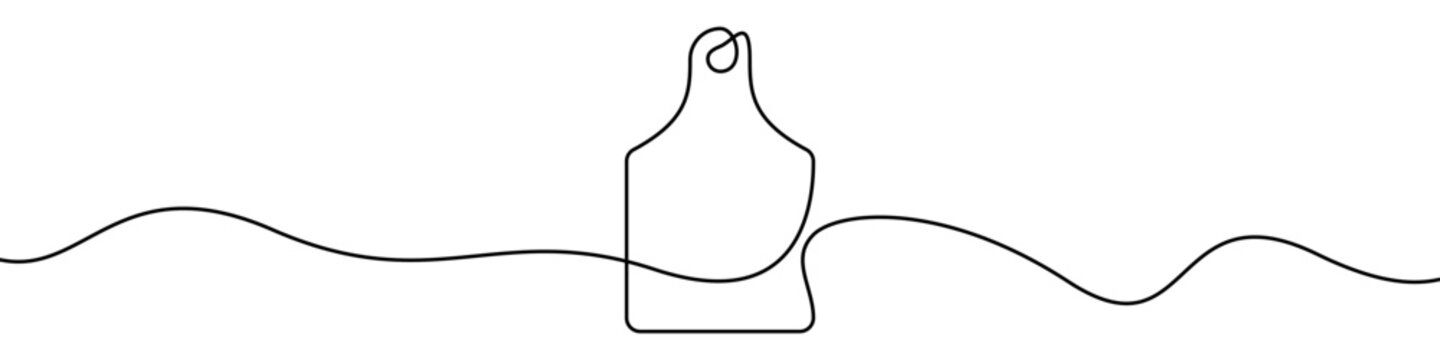 Bottle continuous line icon with wave
