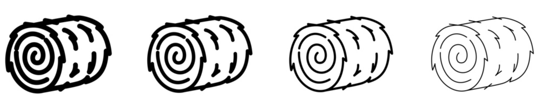 Hay bale line icon for farm and agriculture