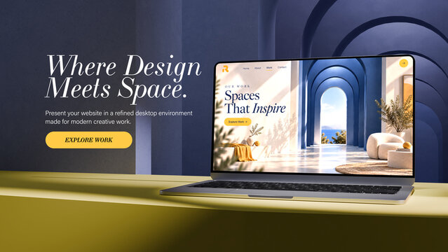 Modern Laptop Website Mockup