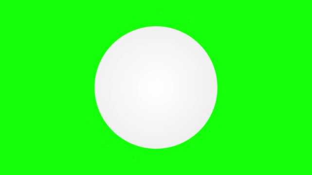 Simple Minimalist White Circle Shape Isolated on Green Screen Chroma Key Background for Visual Effects
