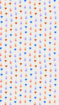 Seamless pattern of candles and heart balloons