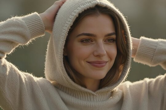 Captures Young Woman As Main Subject Positioned Centrally Occupying Significant Portion Of Frame To In Early Twenties With Fair