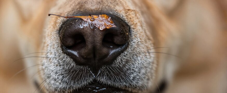Close Photograph Focusing On Nose Of Dog Capturing Moment Stillness Dogs Large Prominent Moist Indicative Healthy Canine Detailed