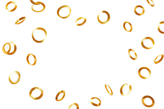 Gold ring isolated on white background with clipping path for elegant jewelry design and decorative luxury composition