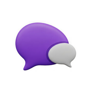 Speech bubbles icon with purple and white colors