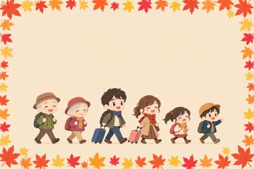Fototapeta premium 秋 旅行 レジャー 行楽