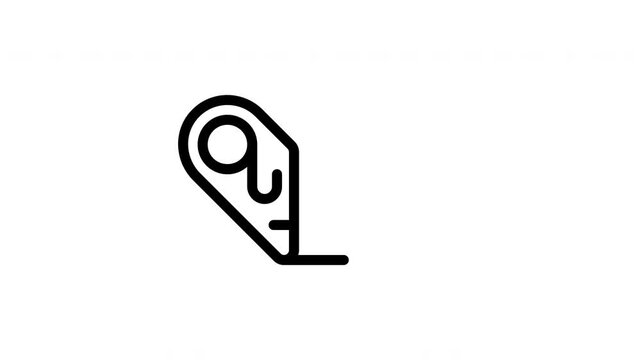 Correction tape stationery outline icon looping animation, editing tool symbol motion graphic for office and education design use case