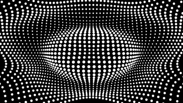 abstract futuristic halftone wave depth field seam
