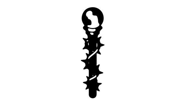 Cinco de mayo vektor black mace staff with thorns silhouette