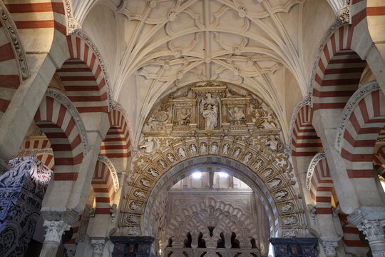 Interior view of the Mezquita-Cathedral of Cordoba in the Spanish city of Cordoba, Andalusia, Spain