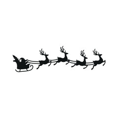 Fototapeta premium Sketch Santa Claus Sleigh