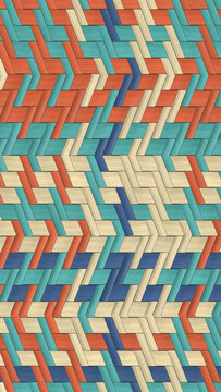 Colorful geometric interlocking pattern