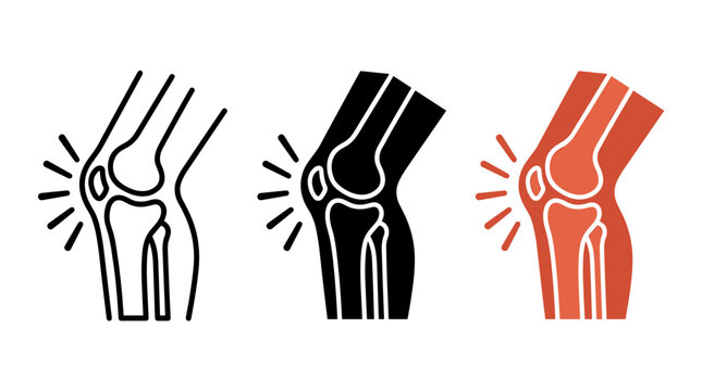 Human knee joint pain inflammation vector illustration
