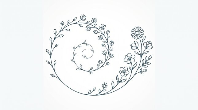 Botanical Growth Spiral Vector