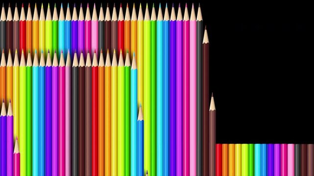 Multi-color pencil set abstract background