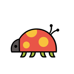 Cartoon Ladybug with Yellow Spots © nunung