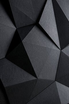 Abstract dark geometric paper texture with sharp triangles and deep shadow