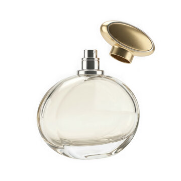 Elegant perfume bottle with gold cap