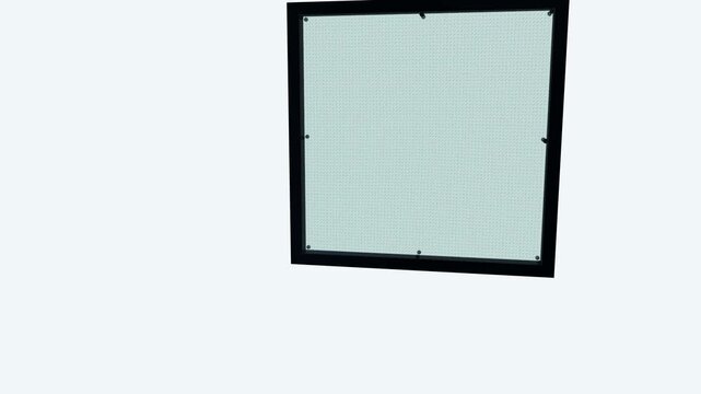 3D animation demonstrating engineered anti spall laminate architecture of ballistic glass showing bullet impact energy dissipation and polymer containment to prevent spalling