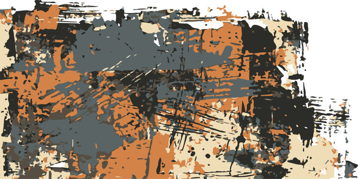 Abstract Expressionism Splatter A chaotic yet captivating abstract composition features bold, gestural strokes and splatters of earthy tones and dark hues, creating a textured.