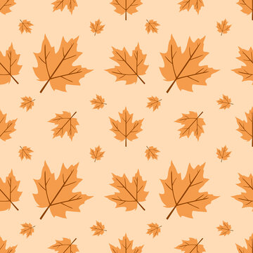 Autumn seamless pattern with leaves