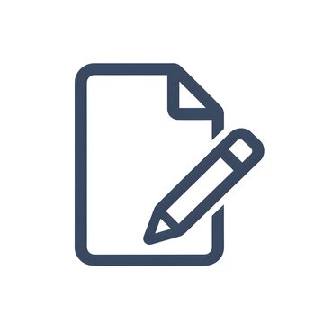 Document edit icon vector note symbol with document