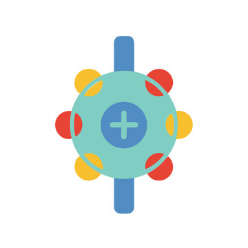 Stylized Atom Icon with Plus Sign