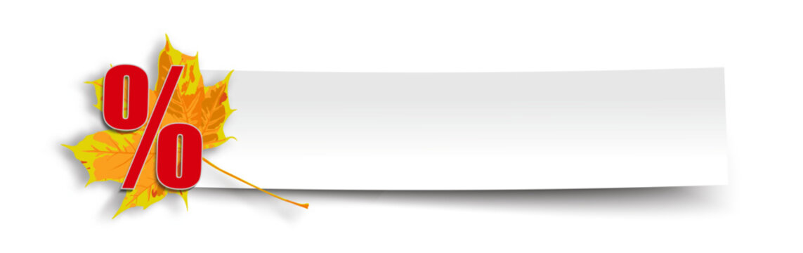 Paper Banner Percent Autumn Real Transparent