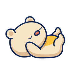 Cute sleeping bear cub cartoon © mainai