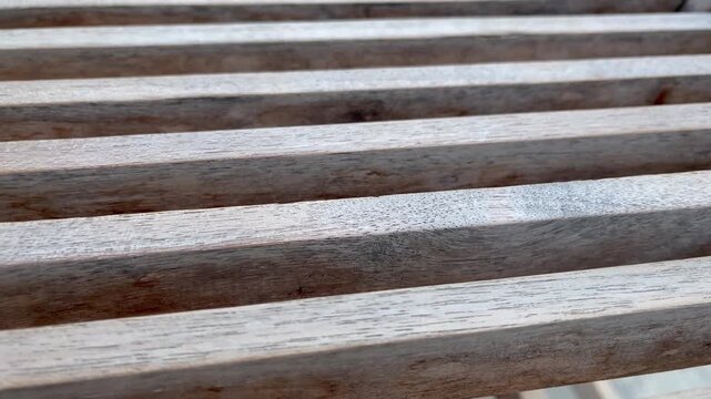 Extreme Close Up of Modern Wooden Slats Texture