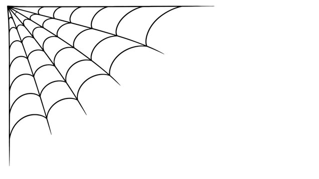 Halloween spider web corner border template with empty copy space for spooky party invitation design