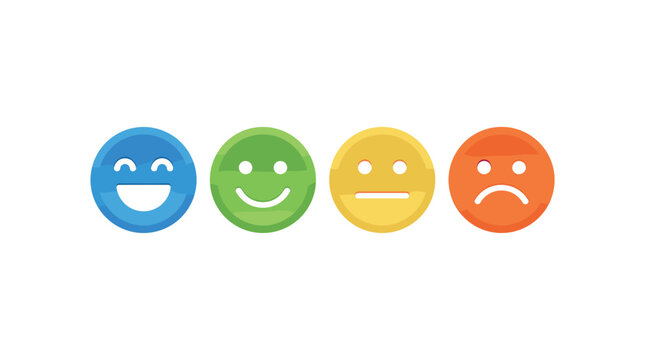 Colorful Easter Eggs Vector Illustration Set Isolated on White Background with Smiley Faces, Happy Emotions, Cartoon Expressions, Cheerful Icons and Fun Holiday Symbols