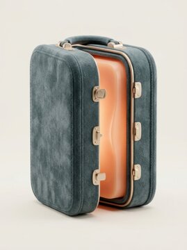 Open vintage suitcase revealing a glowing interior, symbolizing mental health journey