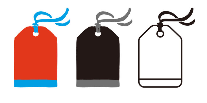 Paper Tag, Price Tag and Label Elements Set, String Tags for Products and Gifts Vector Illustration