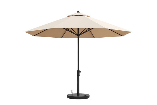 Neutral beige garden parasol on transparent background