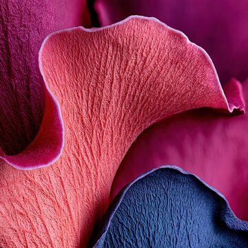 Abstract petals displaying vibrant colors and organic texture