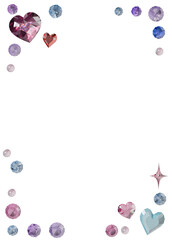Obraz premium Bedazzled Glitter, Sparkle Gemstones 3D Render Elements For Photo Frame