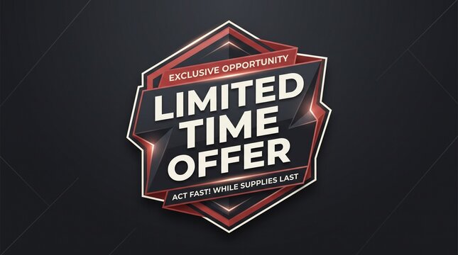 Limited time offer graphic badge for urgent retail promotions