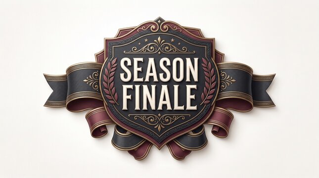 Season finale ribbon badge graphic for end of year events