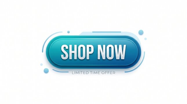 Shop now promotional button for online storefront interfaces