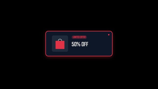 Black Friday Special Offer Notification Toast Vector Animation