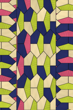 Geometric pattern with wood grain texture