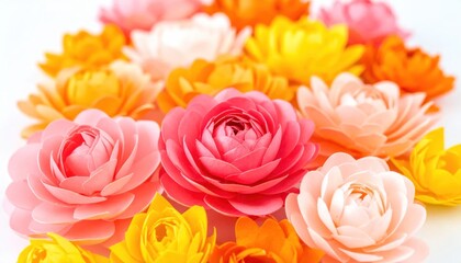Fototapeta premium Colorful Ranunculus Flowers - A Vibrant Display of Floral Beauty.