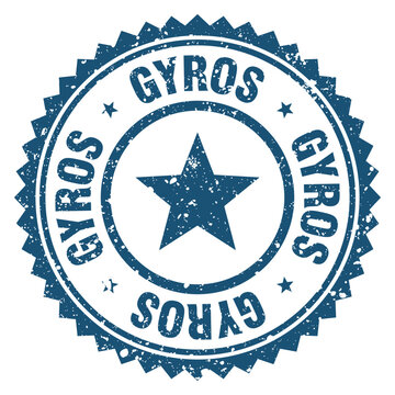 gyros blue grunge round stamp. gyros stamp