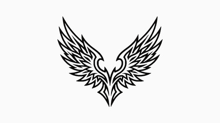 Obraz premium Tribal wing silhouette graphic element for creative design projects