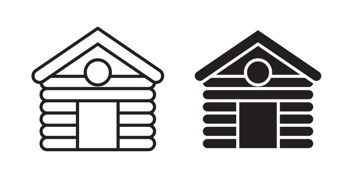 Lodge icon flat outline in black