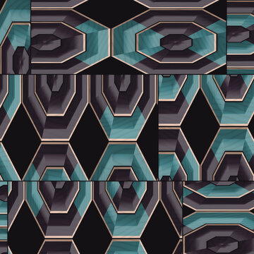 Geometric Hexagonal and Diamond Pattern